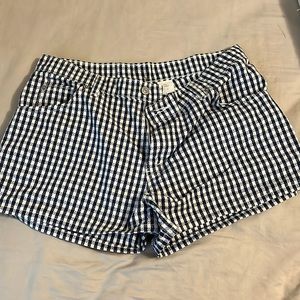 Navy and white checkered Levi shorts